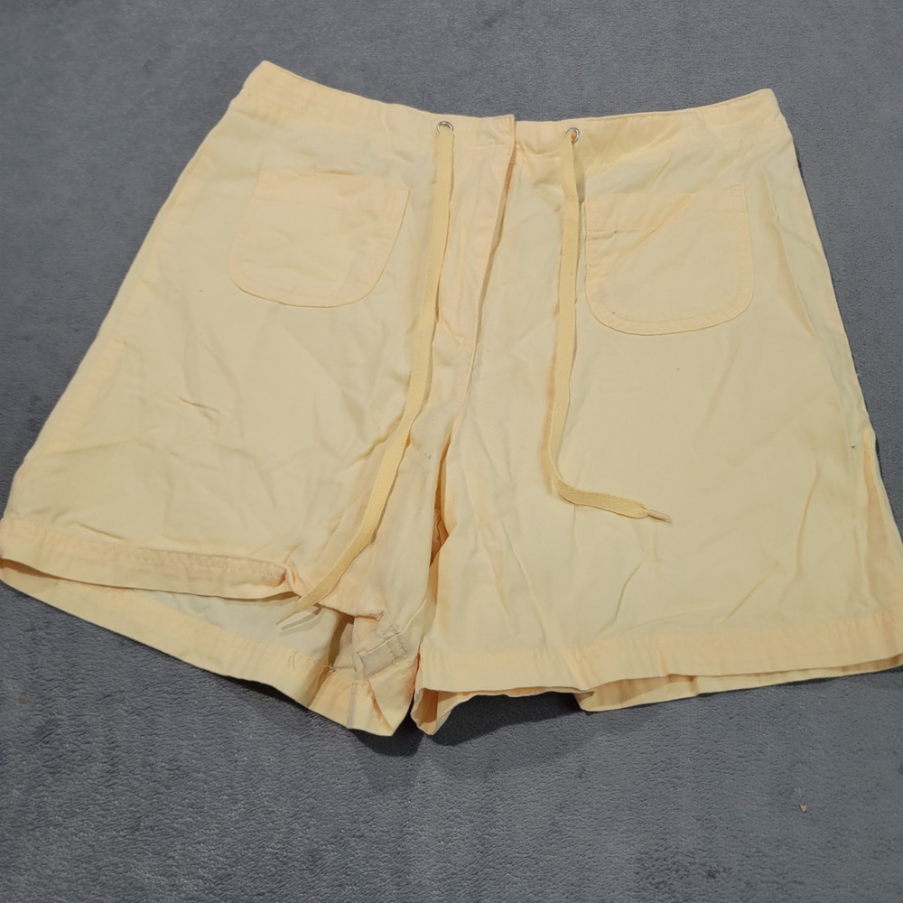 White Stag Shorts Women 8 Yellow Cotton Drawstring Elastic Waist Vintage W551421